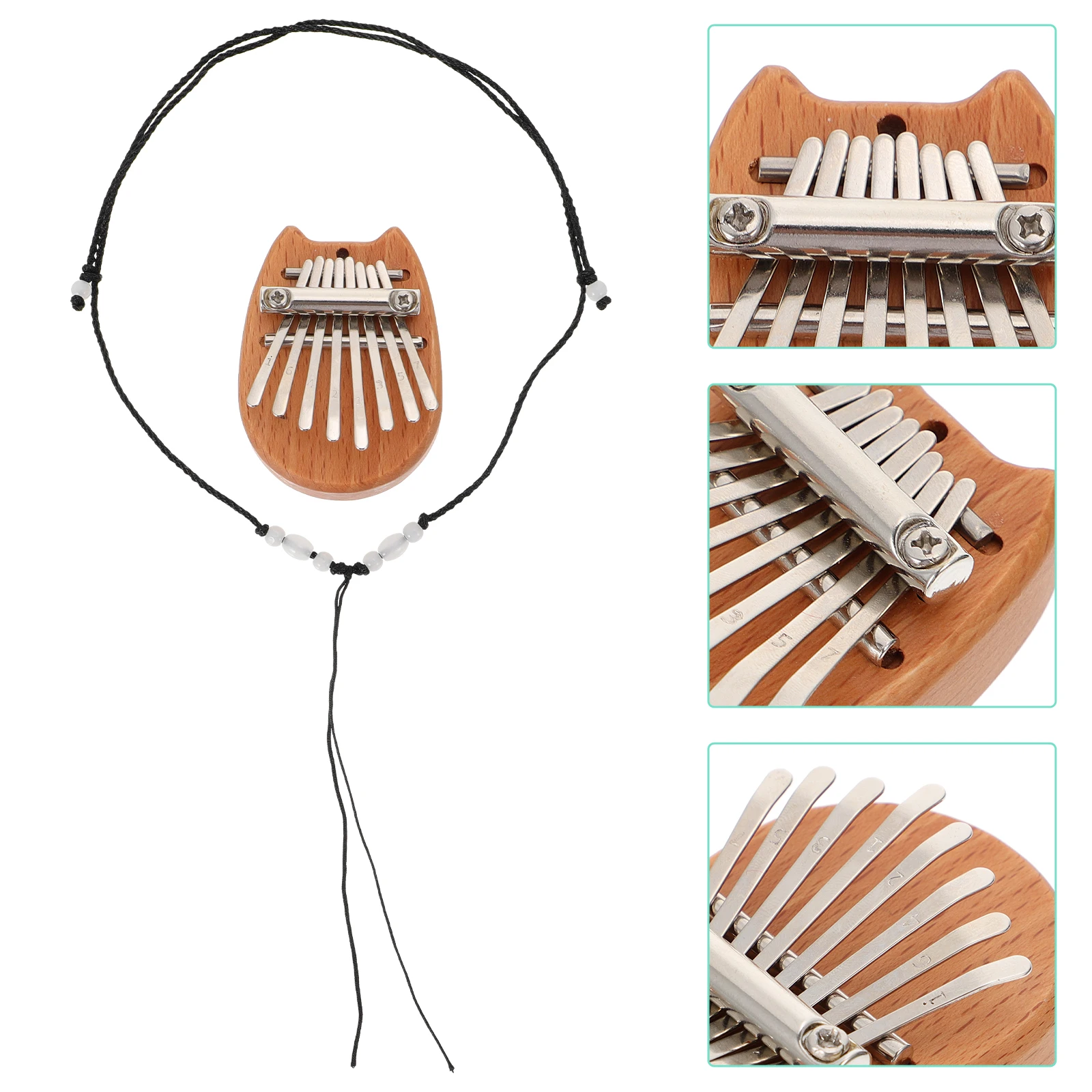 

Wooden Thumb Piano Kalimba 8 Key Piano Musical Instrument Fine Workmanship Portable Handmade Piano For Kids Adults
