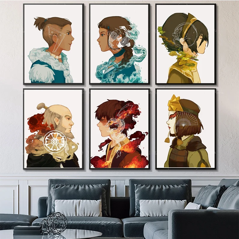 A-Avatar The Last Airbender Poster Self-adhesive Art Poster Whitepaper Prints Posters Artwork Aesthetic Art Wall Painting