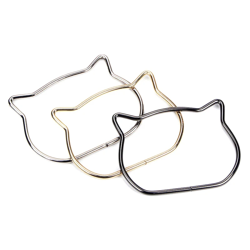 Creative Cat Ear Bag Handles Metal Purse Handles Frame DIY Hardware Decorative Replacement Handbag Making Accessories