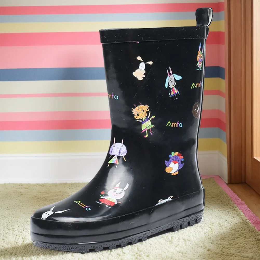 Rain Boots for Girls and Boys Waterproof Wellington Boots Printed Rain Shoes Mud Boots for Outdoor