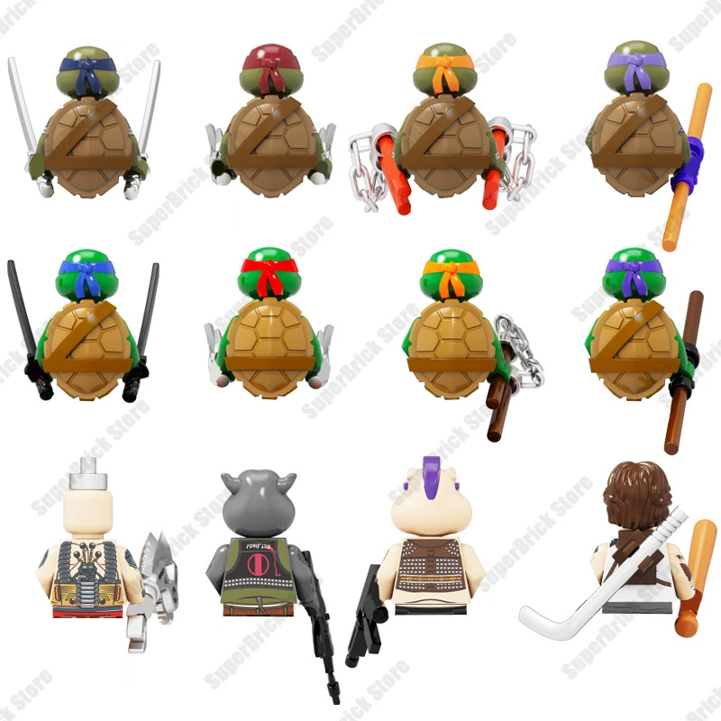 Klasyczny Mutant film Ninja Turtles Mini figurki Leonardo Raphael Michelangelo klocki lalki dzieci zabawki chłopięce prezent