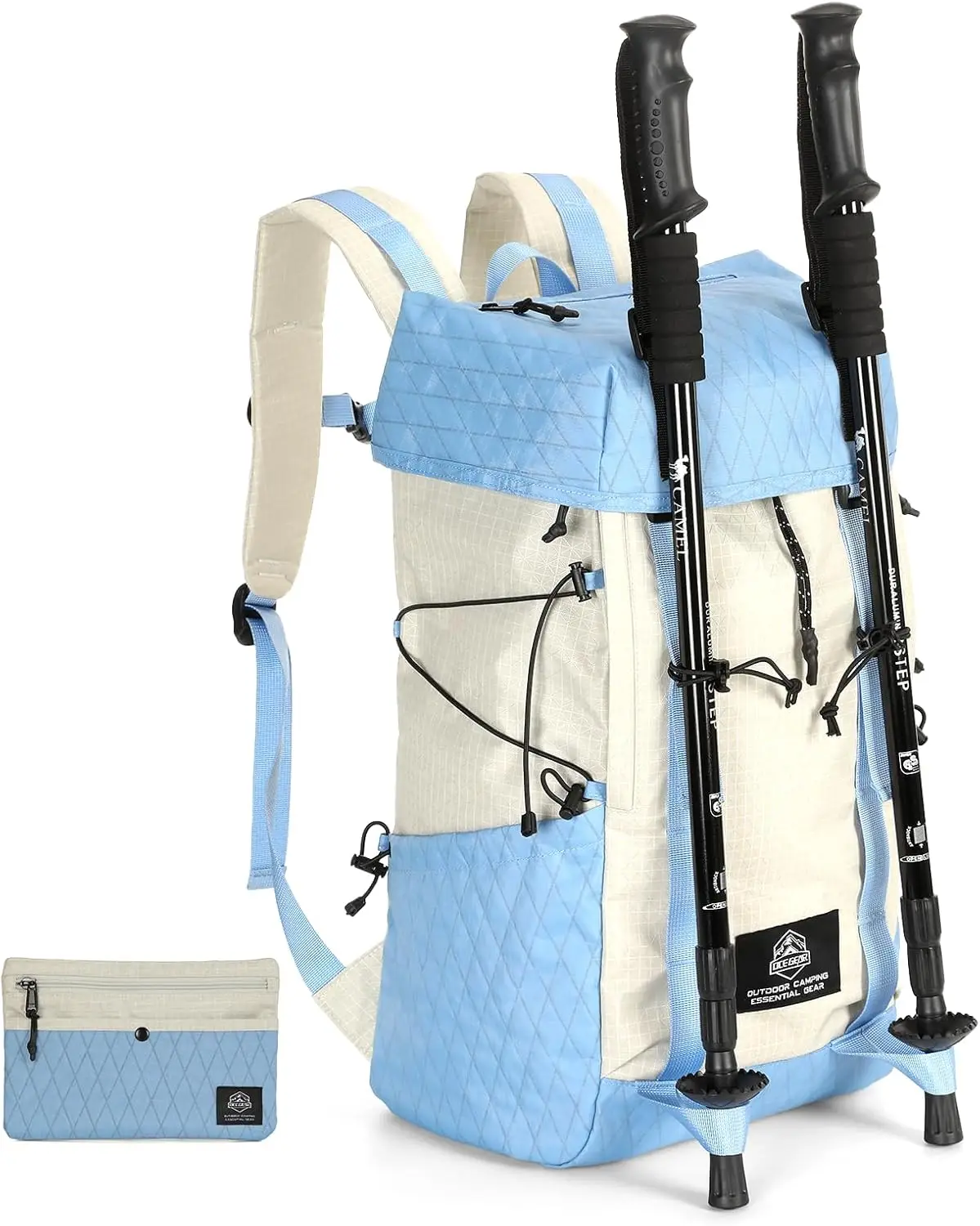 Hiking Backpack for Women Men Lightweight Camping Backpack with Rain Cover 30L Waterproof Hiking Daypack Bag with Hiking Pole Ca