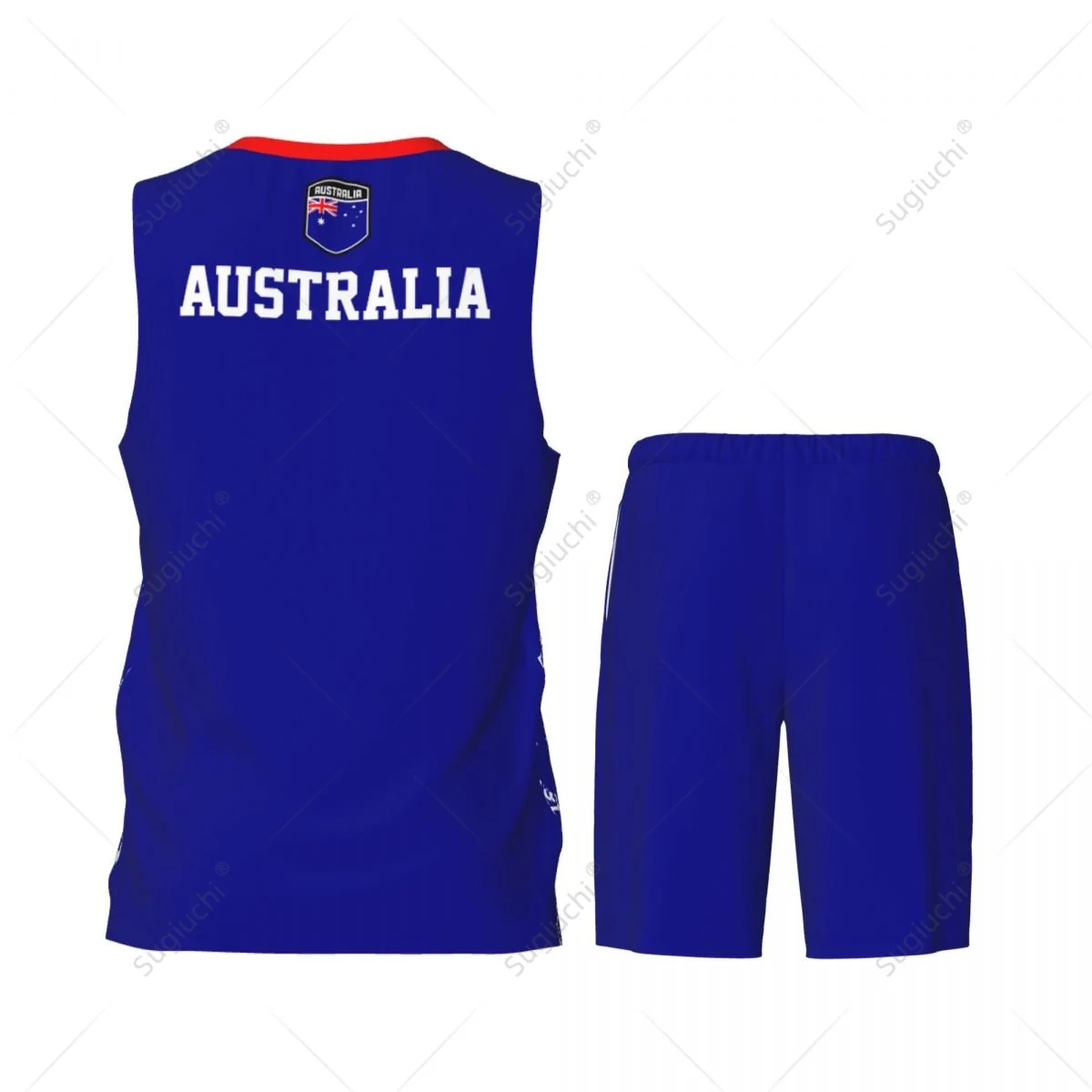 Team-up Conjunto de camiseta y pantalones de baloncesto para hombre, camiseta sin mangas con nombre personalizado, Nunber exclusivo, bandera de Australia, grano