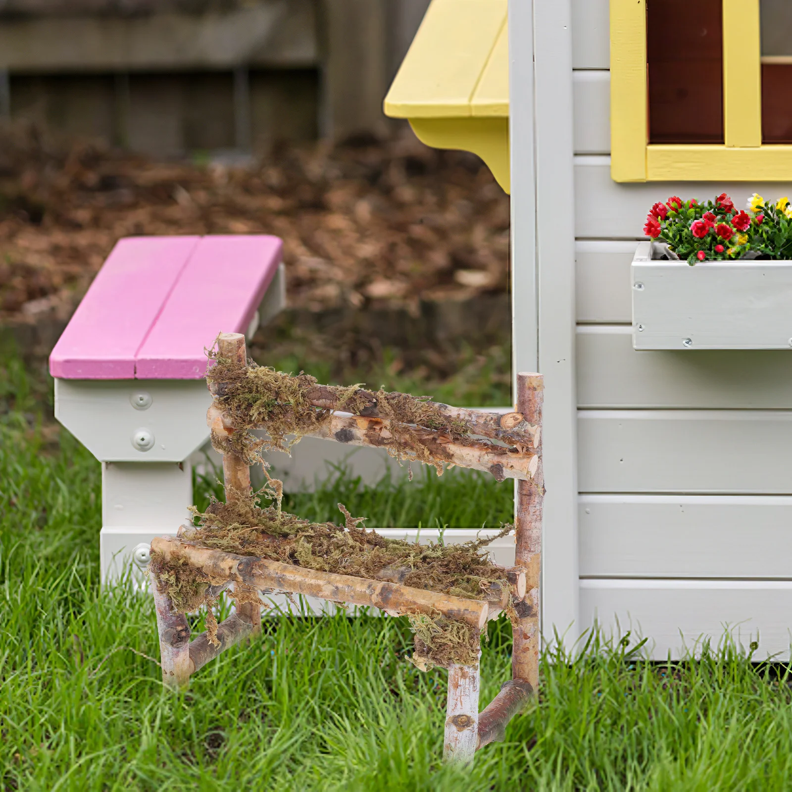 

Miniature Wooden Chair Ornament Handcrafted Mini Furniture For Dollhouse Decor Micro Landscape Setup Garden Style Tabletop