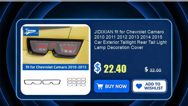 JIDIXIAN Car Window Lift Button Panel Decoration Cover for Chevrolet Camaro 2010 2011 2012 2013 2014 2015 Interior Accessories