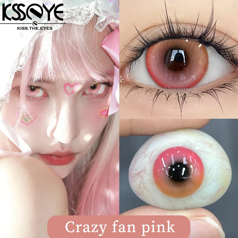 Ksseye 1 Paar Nieuwe Kio-Stijl Kleur Contactlenzen Met Diopter Bijziendheid Ogen Halloween Cosplay Contacten Lens Make-Up Jaarlijks