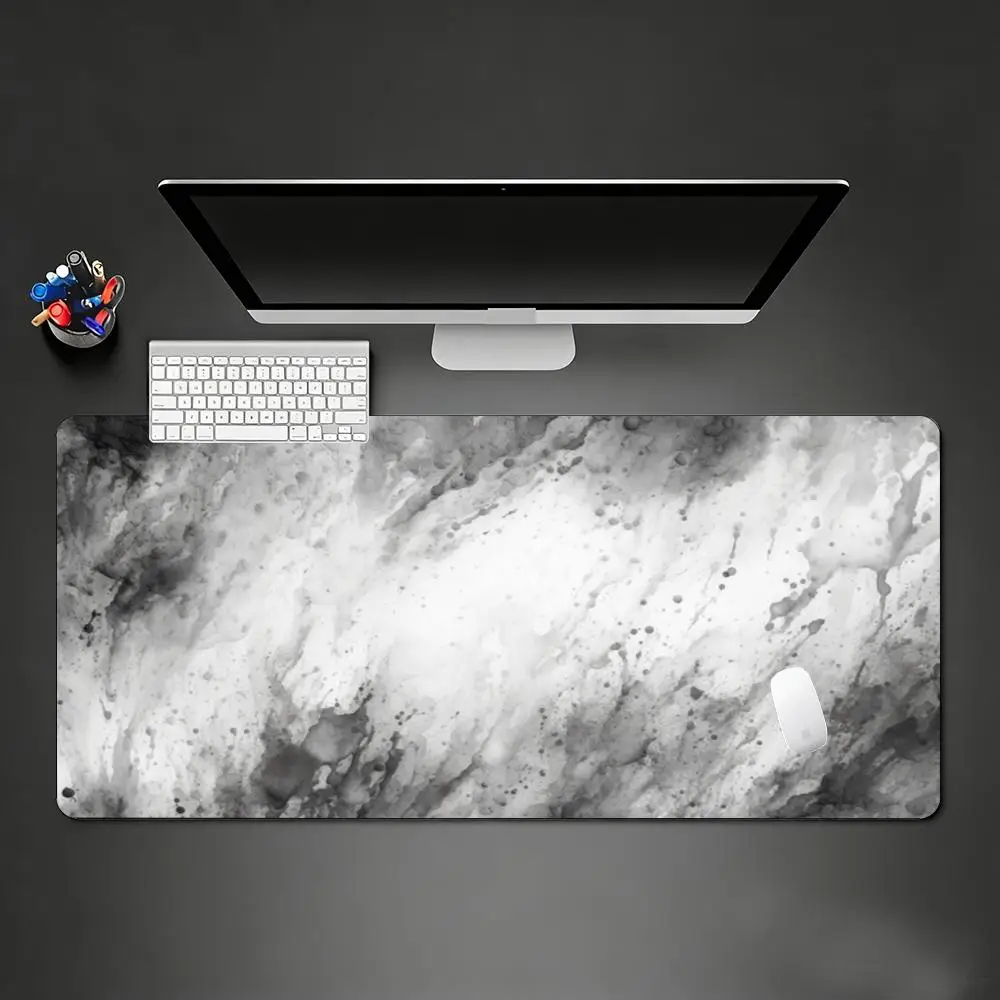 Black White Ink Smoke Mouse Pad Abstract Non-slip Mat Large Pc Gamer Cabinet Keyboard Deskmat Gaming Accessories Mousepad XXL