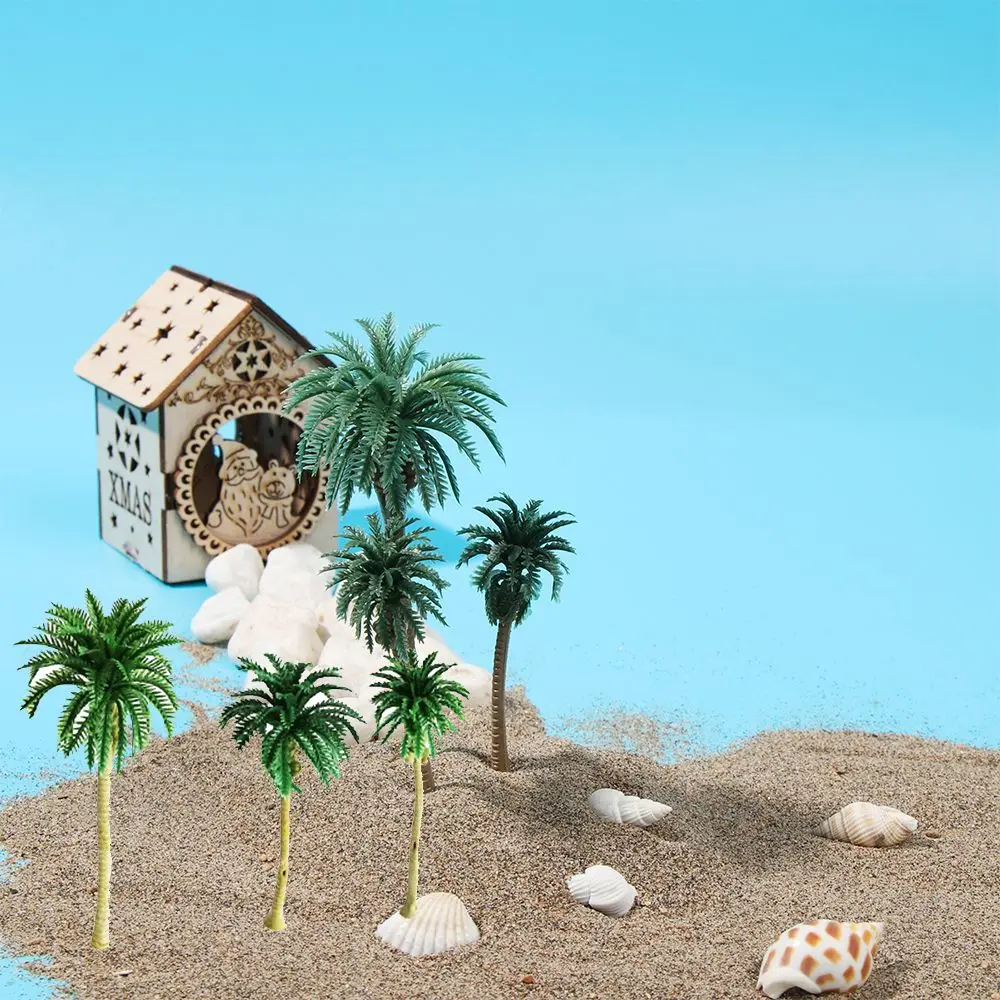 5/10/20 قطعة المنمنمات لتقوم بها بنفسك تحويل شجرة نموذج قطار السكك الحديدية مشهد مشهد الحرفية شجرة نخيل جوز الهند #4