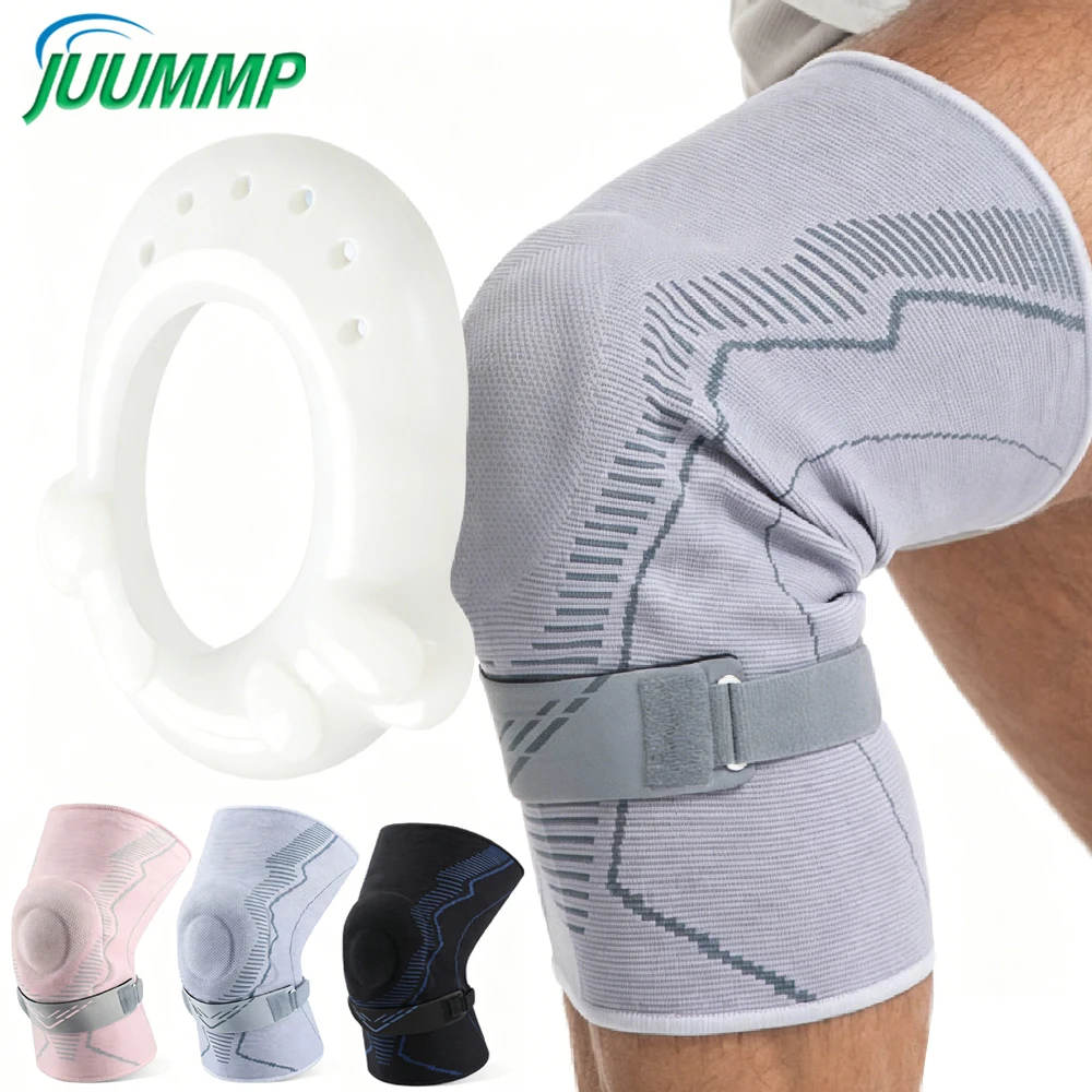 1PCS Compression Knee Sleeve Support with Gel Patella Cushion & Detachable Patellar Strap, Sports Knee Brace for Running,Cycling