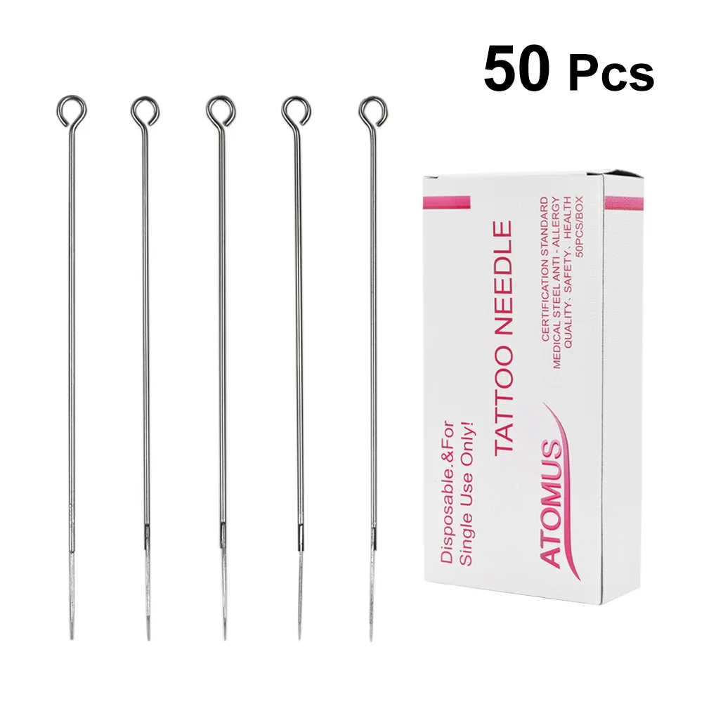 50 Pcs Needle Syringe Tattoo Needles 5rl and Tubes Round Liner Secant Mix Lining