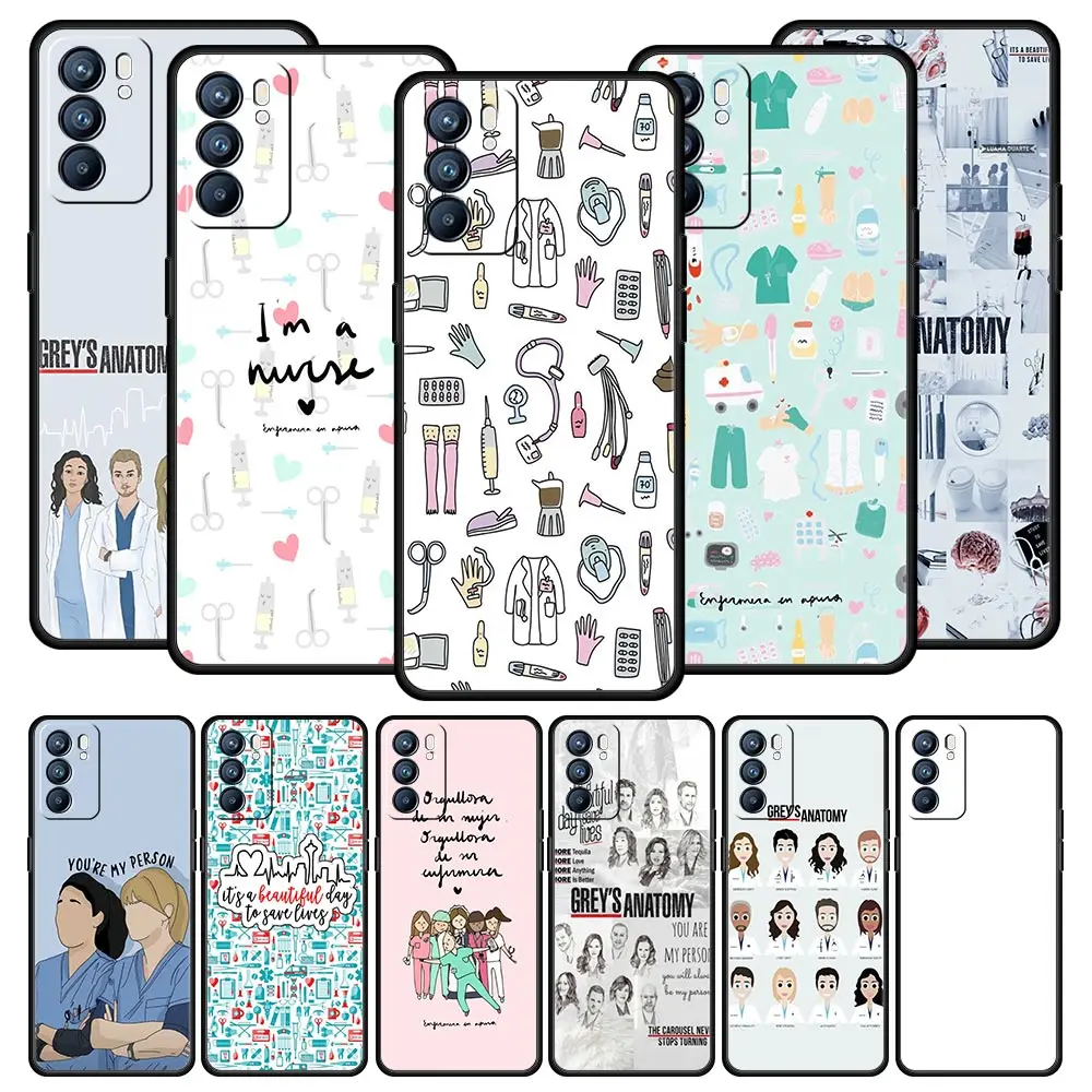 Capa de Celular Grey's Anatomy para Oppo Reno 13 12 11 10 7 F Find X5 X6 A98 A80 A79 A78 A57 A54 A31 A17 Pro 5G Capa de TPU Macia Fundas