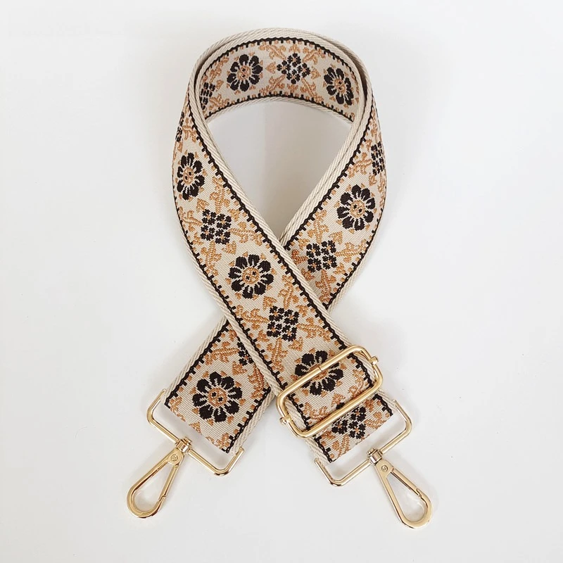 New Ethnic Pattern Women's Bag Webbing Bag Accessories Shoulder Strap Retro Pattern Backpack Single Shoulder Strap Versatile