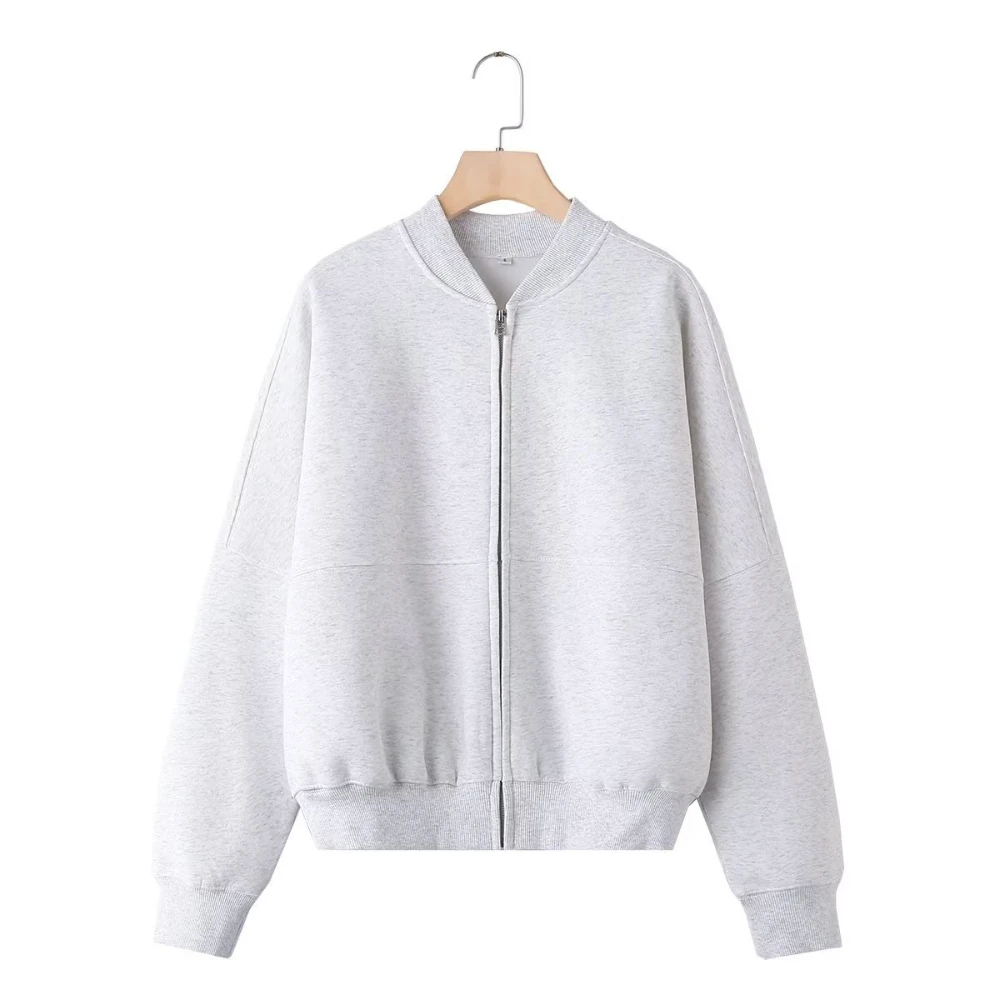 Women's Versatile Hooded Zip Long Sleeve Loose Jacket Fashion Oversized Casual Top Sweatshirt Street Basic Sports Wear Pilot jac