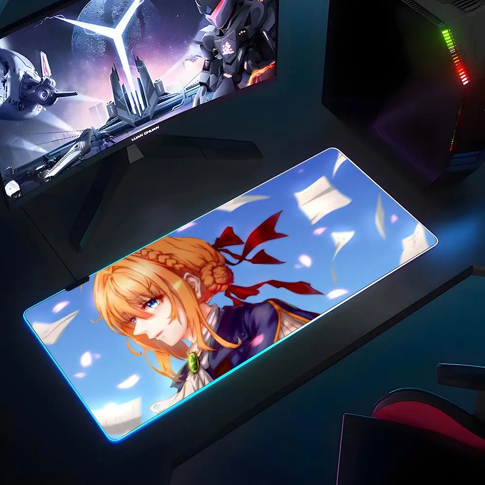 

Коврик для мыши Violet Evergarden, резиновый противоскользящий коврик для клавиатуры RGB, 40x90 см, коврик для мыши, игровые аксессуары, коврик для офисного компьютера XXL