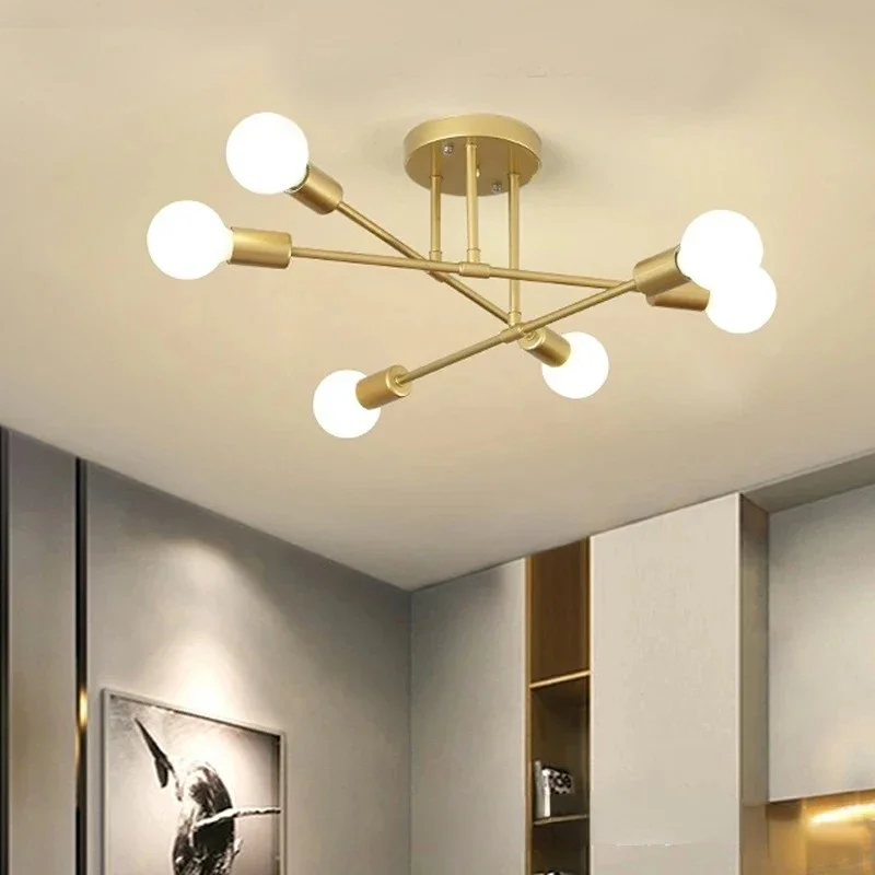 

Ceiling Lamp Restaurant Ideas LED Interior Luminaires Wrought Iron Living Room Study Industrial Wind Ceiling Lamp