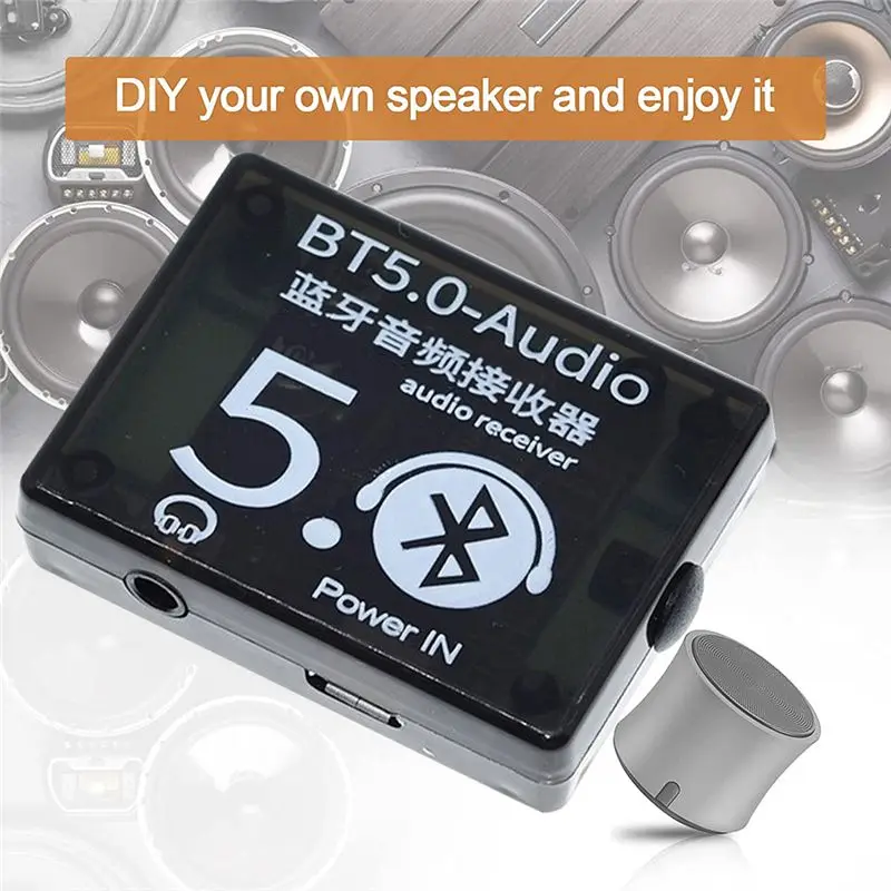 AA80 BT5.0 Audio Receiver+Case+One-To-Two Audio Cable Kit MP3 Bluetooth Decoder Lossless Car Speaker Audio Amplifier Board