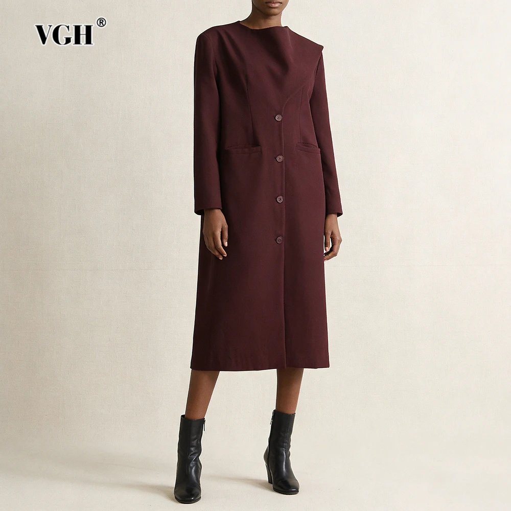 

Женская повседневная куртка VGH Slimming Design Sense, однотонная, с круглым вырезом, длинными рукавами, элегантная, для работы, весенняя, новая, модная