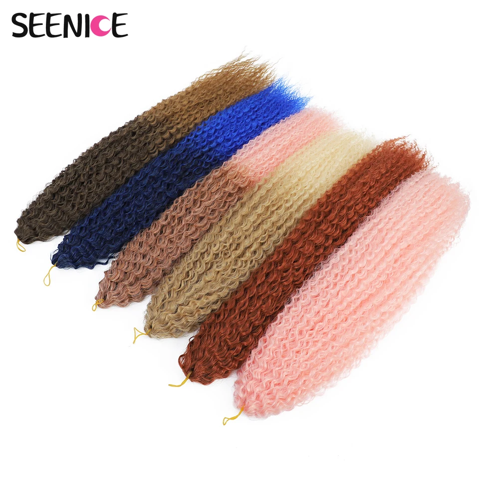 30Inch Synthetic Kinky Curly Afro Curls Crochet Hair Braiding Hair Extensions African Braided Hair For Women Ombre Black Pink