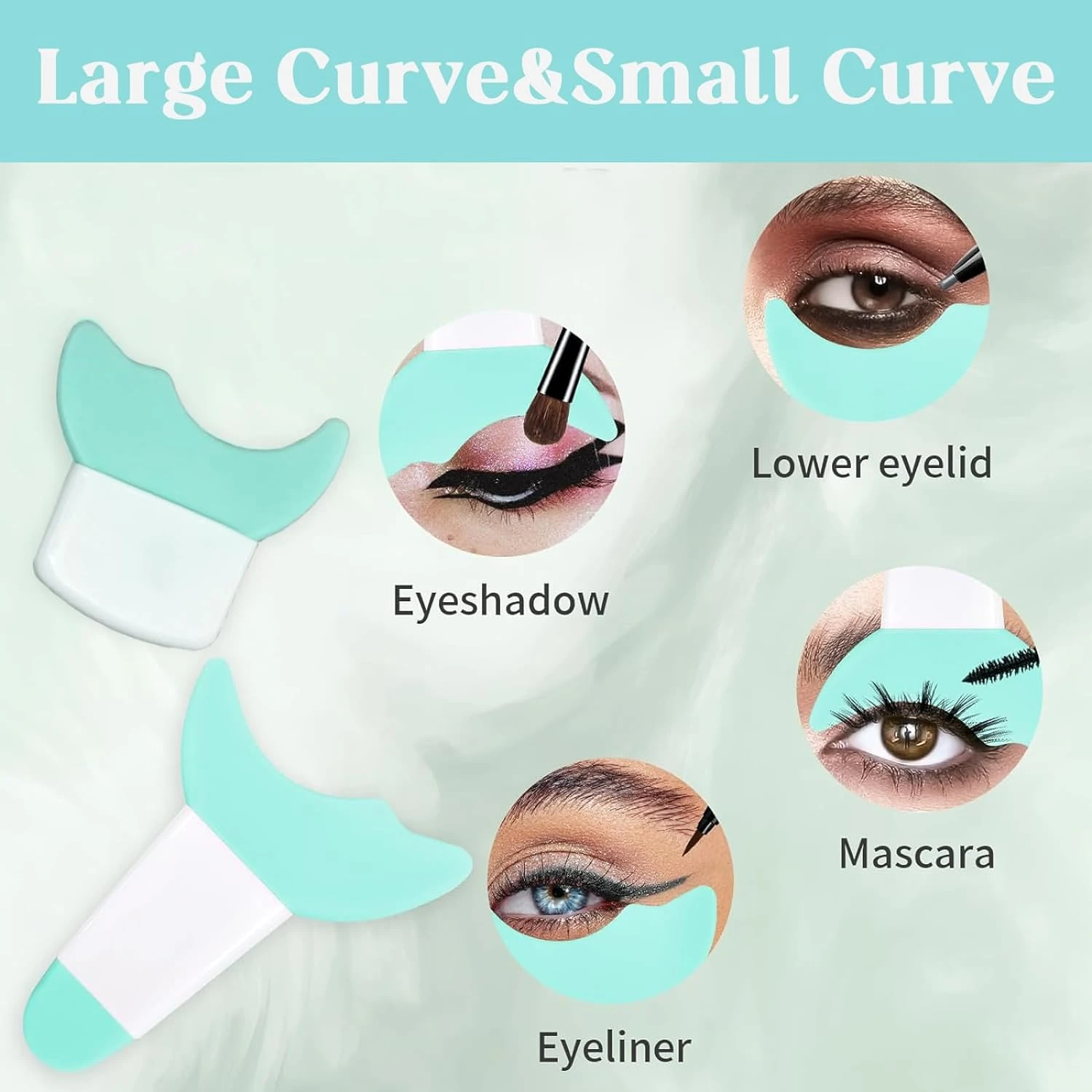 "Silicone Eyeliner Stencils Set for Flawless Makeup - Eyelash Stamp, Mascara Shield Included"