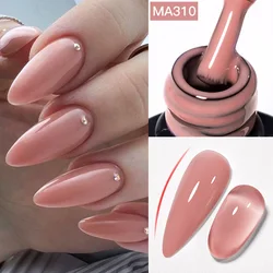 MEET ACROSS 7ml Nude Rubber Base Gel Soak Off Semi Permanent French Style Nail Art Gel Varnish for Nails Manicure DIY Design