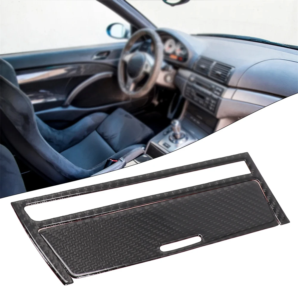 

2Pcs Interior Central Console Strip Cover Trim Carbon Fiber Style For BMW Old 3 Series E46 1998-2005 Auto Accessories