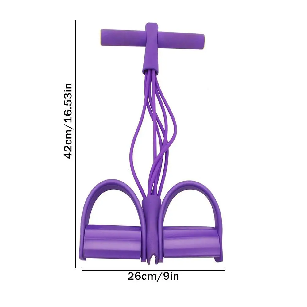 Azul 4 Tubos Cuerda de Tracción for Abdominales Equipo de Ejercicio Banda de Resistencia de Pedal Cuerda de Tensión Elástica for Gimnasio en Casa Entrenamiento de Yoga Pedal Multifunción Entrenador de