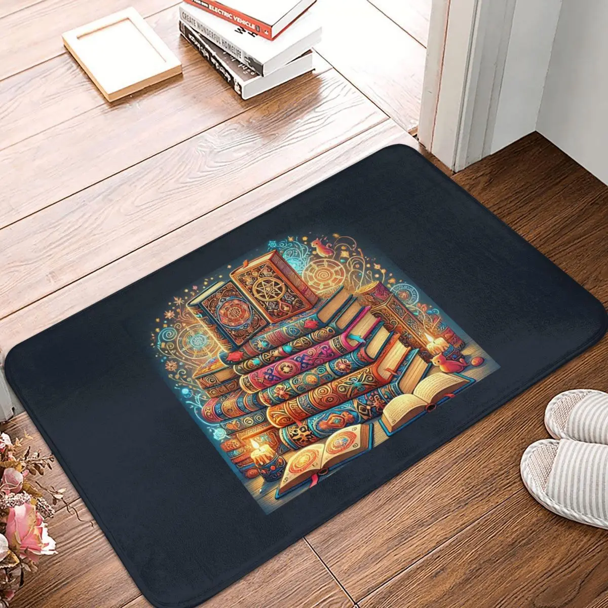 Ancient Book With Glowing Magic Spells Doormat Kitchen Entrance Home Floor Mat Anti-slip Carpet Rug for Living room Footpad Mats
