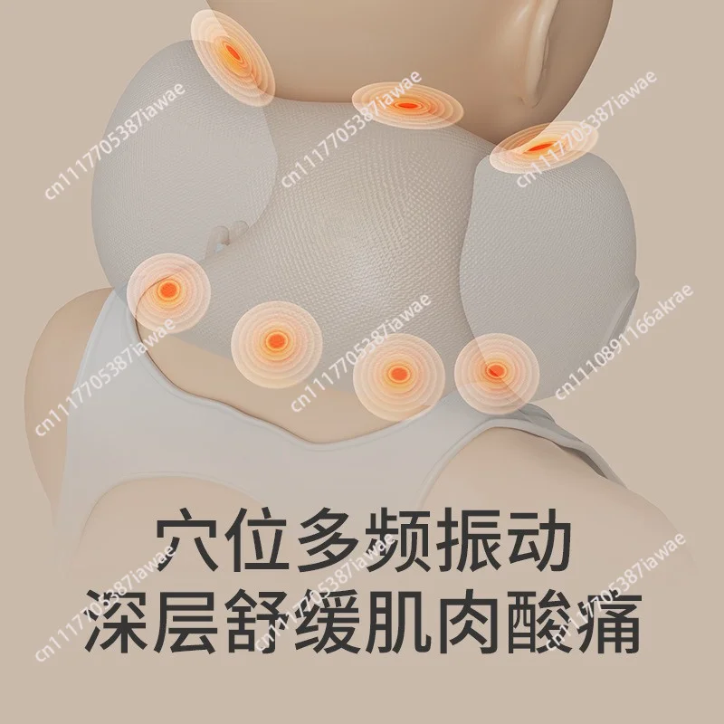 U-shaped pillow heating vibration cervical spine massager business trip pillow car support neck protection neck massager