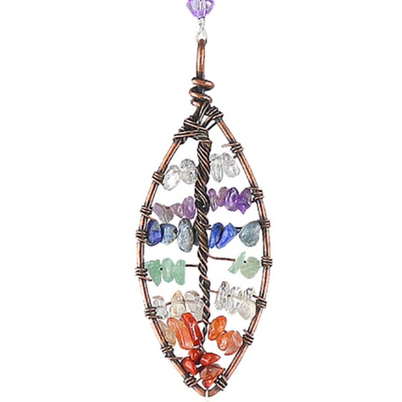 Colorful Heart Suncatchers Crystal Tree Life Pendant Rainbow Maker for Car