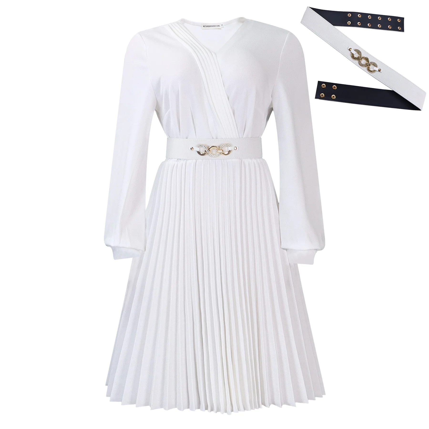 strapless open back dress Baltic Born Womens Katie Pleated Midi Skirt | Off White
