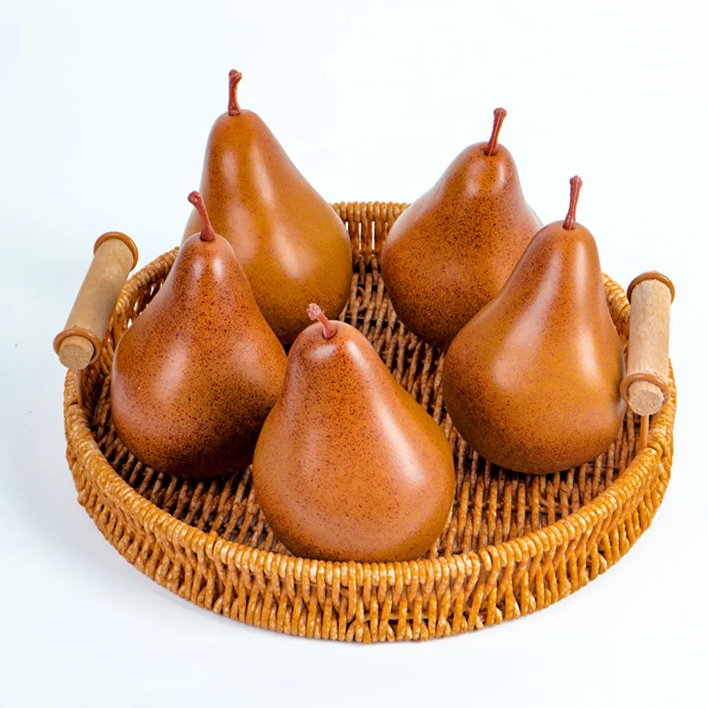 2 Pcs Miniature Artificial Pear Decor Faux Pears Multi-function Artichokes for Decoration