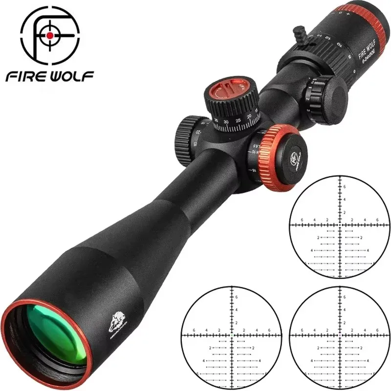 

FIRE WOLF QZ 6-24X50E FFP Scope Red Green Reticle Hunting Optical Sight Sniper Riflescope Tactical AirGun Accessories Rifle Hunt
