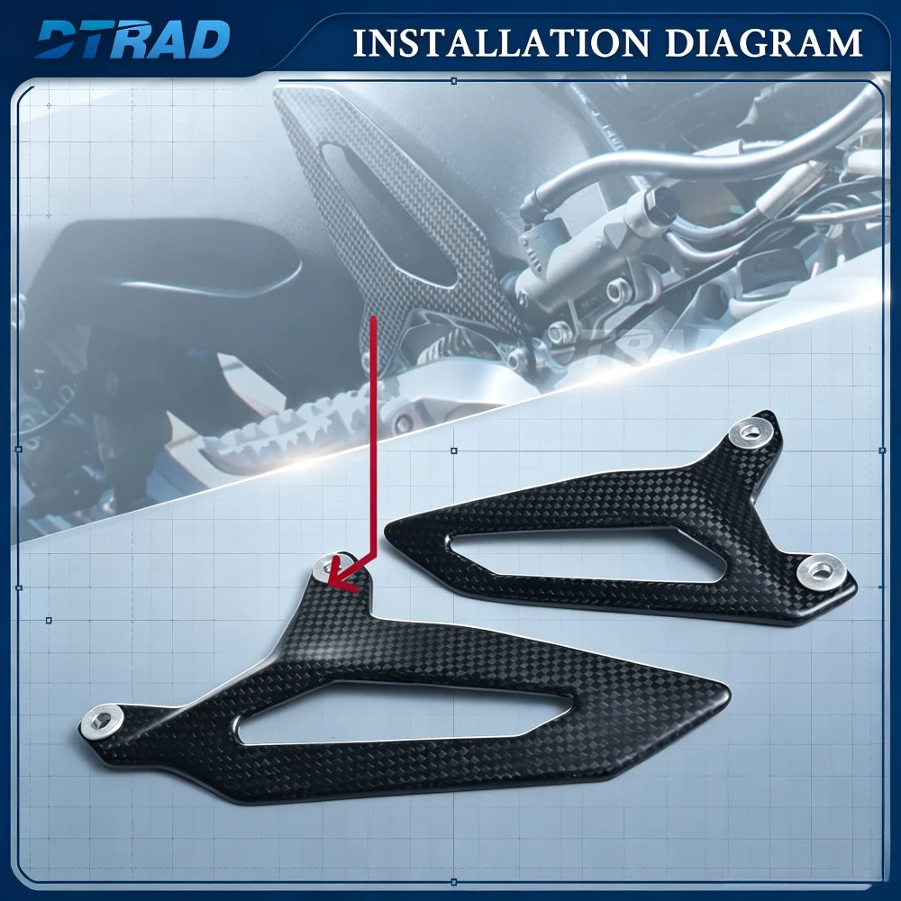 Carbon Fiber Heel Guard Footpeg Wings Footrest Protector Fairing For DUCATI Panigale V2 899 959 1199 1299 Motorcycle Accessories 2