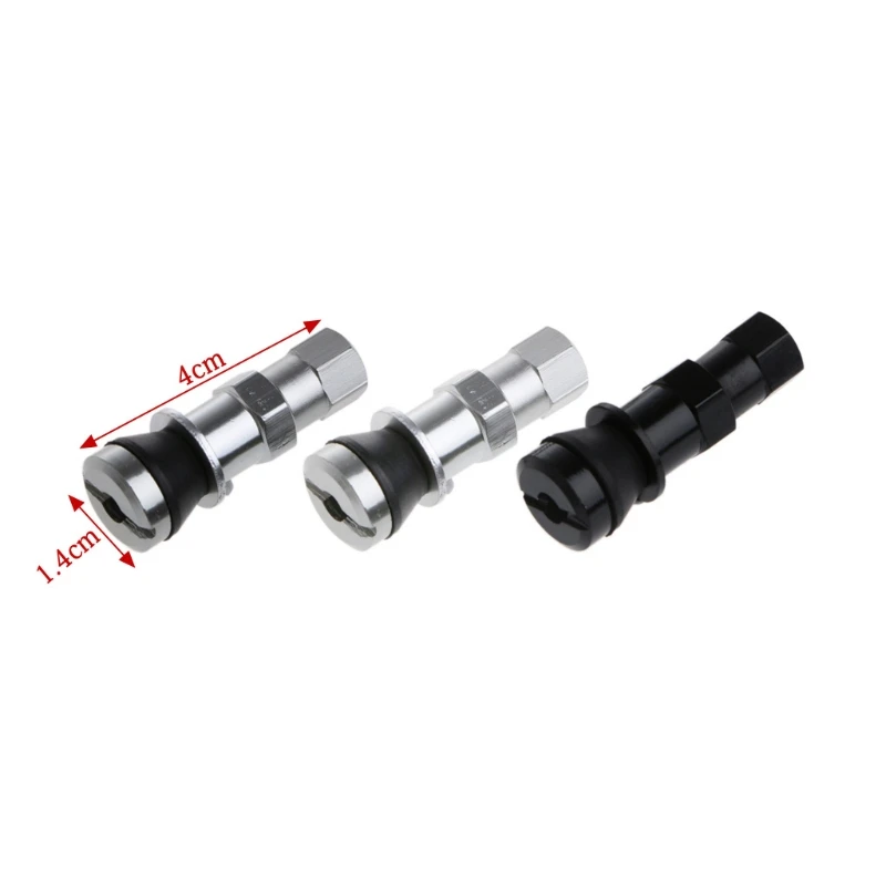 4Pcs Aluminum Car Tubeless Wheel Tire Valve Stem Rim Bolt-in W/Dust Cap （Black/Titanium/Silver）