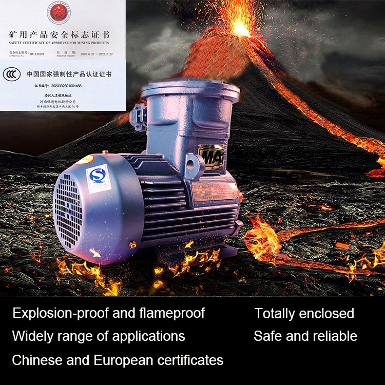 Yutong 1.5 kw 2 hp YB3 series Explosion-proof induction motor YB3-100L-6