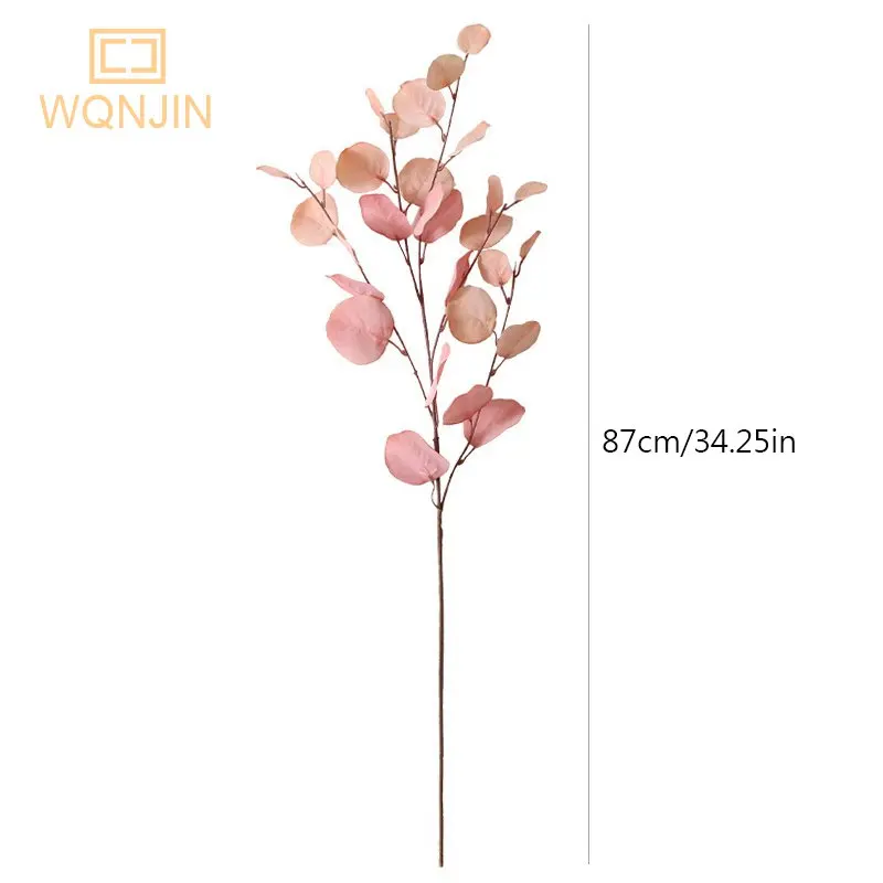 1pc, Hotel hochzeits dekoration Herbst baum blätter künstliche Blumen simulation Eukalyptus apfel blätter – Detail 5