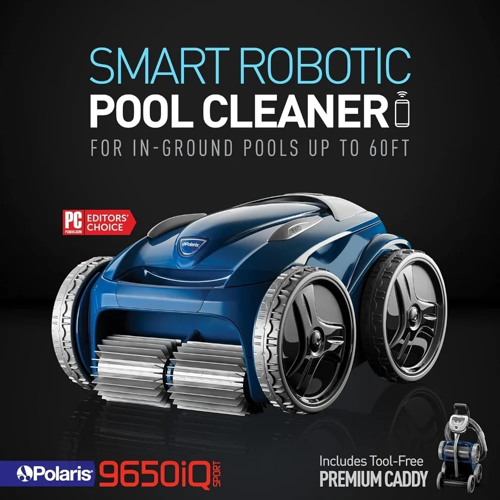 Limpiador robótico deportivo 9650iQ, aspiradora automática para piscinas de hasta 60 pies, aplicación inteligente, WiFi, Cable giratorio de 70 pies con succión fuerte