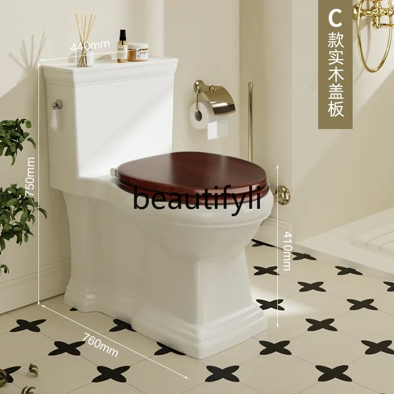 

P French retro toilet household white European classical siphon high-impact toilet