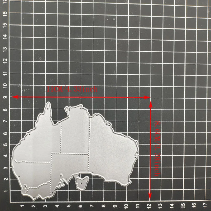 Mapa Australia wykrawacze szablony do cięcia metalu Album ze znaczkiem karta papierowa albumu wzór tłoczenia nóż do rękodzieła pleśń