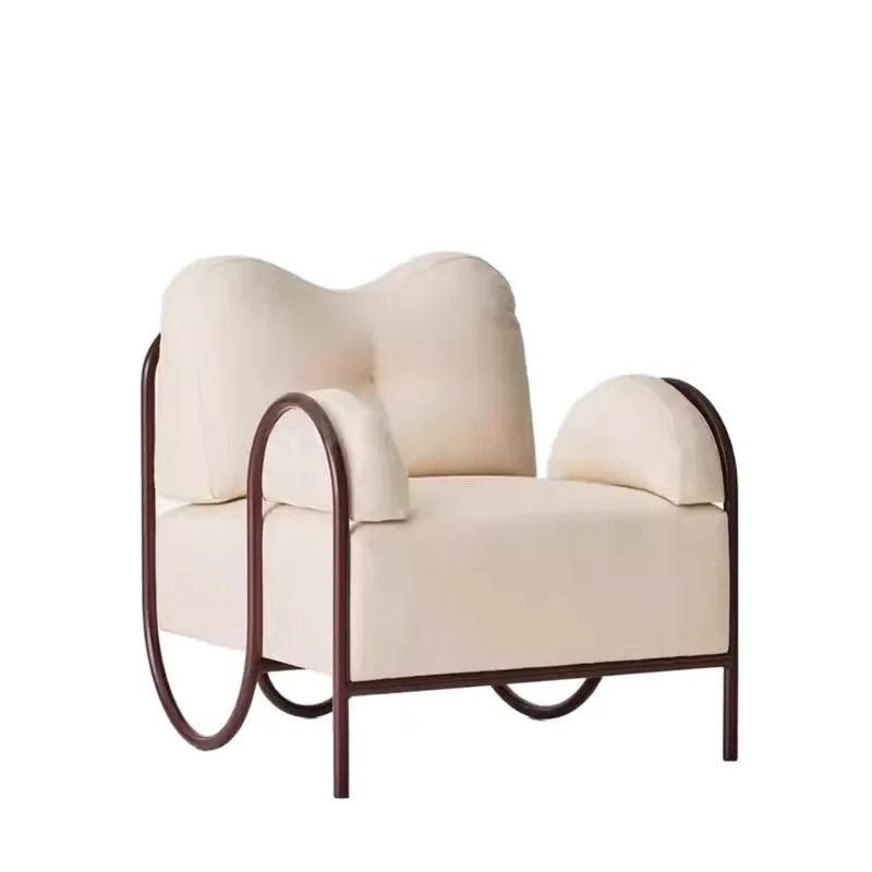 

Italian minimalist solid wood sofa chair, home living room balcony hotel reception leisure chair, designer single sofa