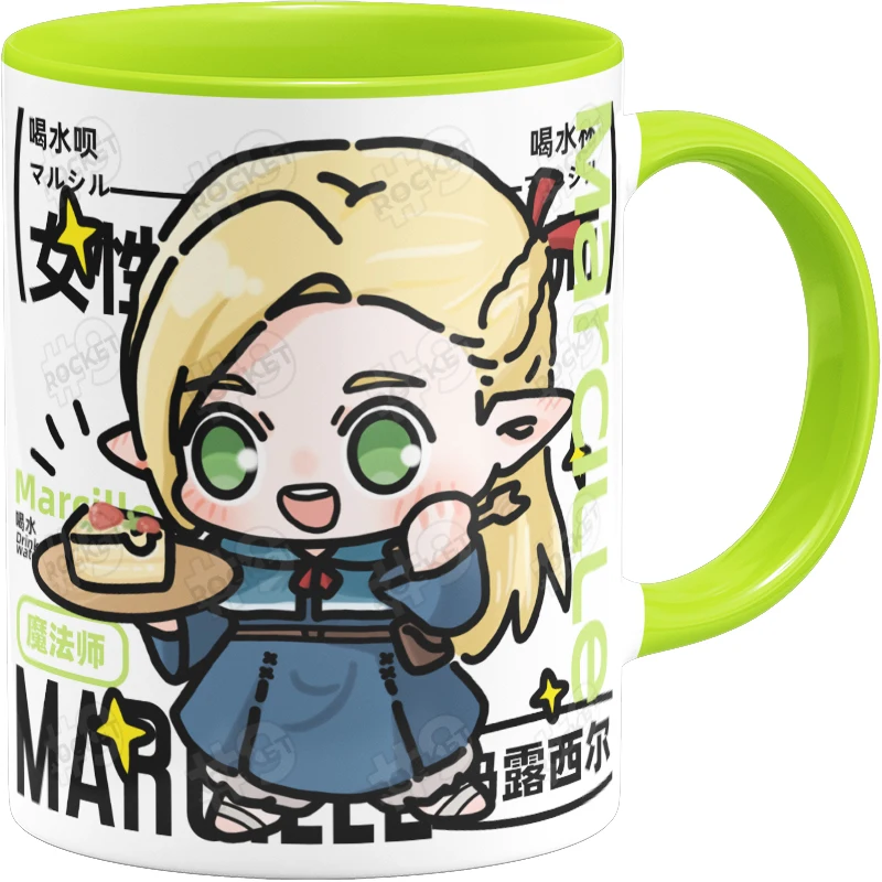 アニメダンジョンで大歓びマルシル・ライオスチルチャック戦士いづとみファリンカップセラミック印刷コーヒーミルクティージュースマグギフト