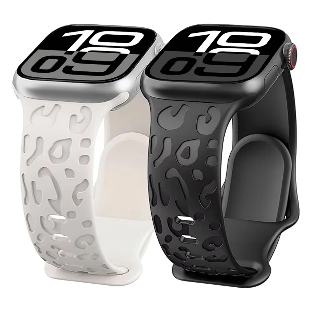 2 Pack Straps For Apple Watch Band 40mm 46mm 44mm 42mm 41mm 45mm 49mm Engraved correa bracelet iWatch 10 9 7 se 6 8 5 4 ultra 2