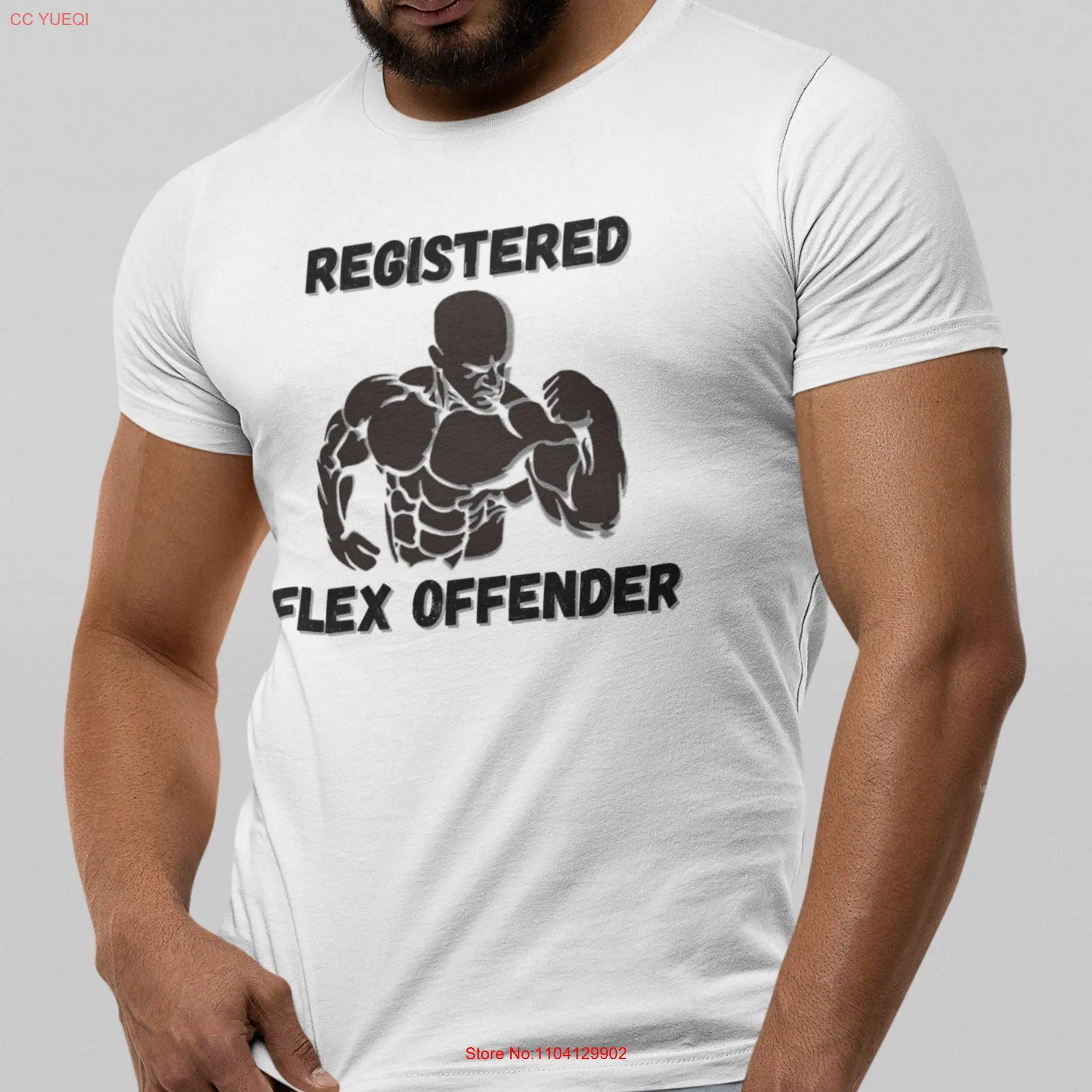 Funny Gym T Shirt Registered Flex Offender Sarcastic Inappropriate s Innappropriate  long or short sleeves