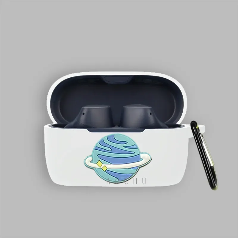 New For Jabra Elite 4 Case Cartoon Spaceman Silicone Earphone Protective case soft Cover for Jabra Elite 4 Case with Keychain