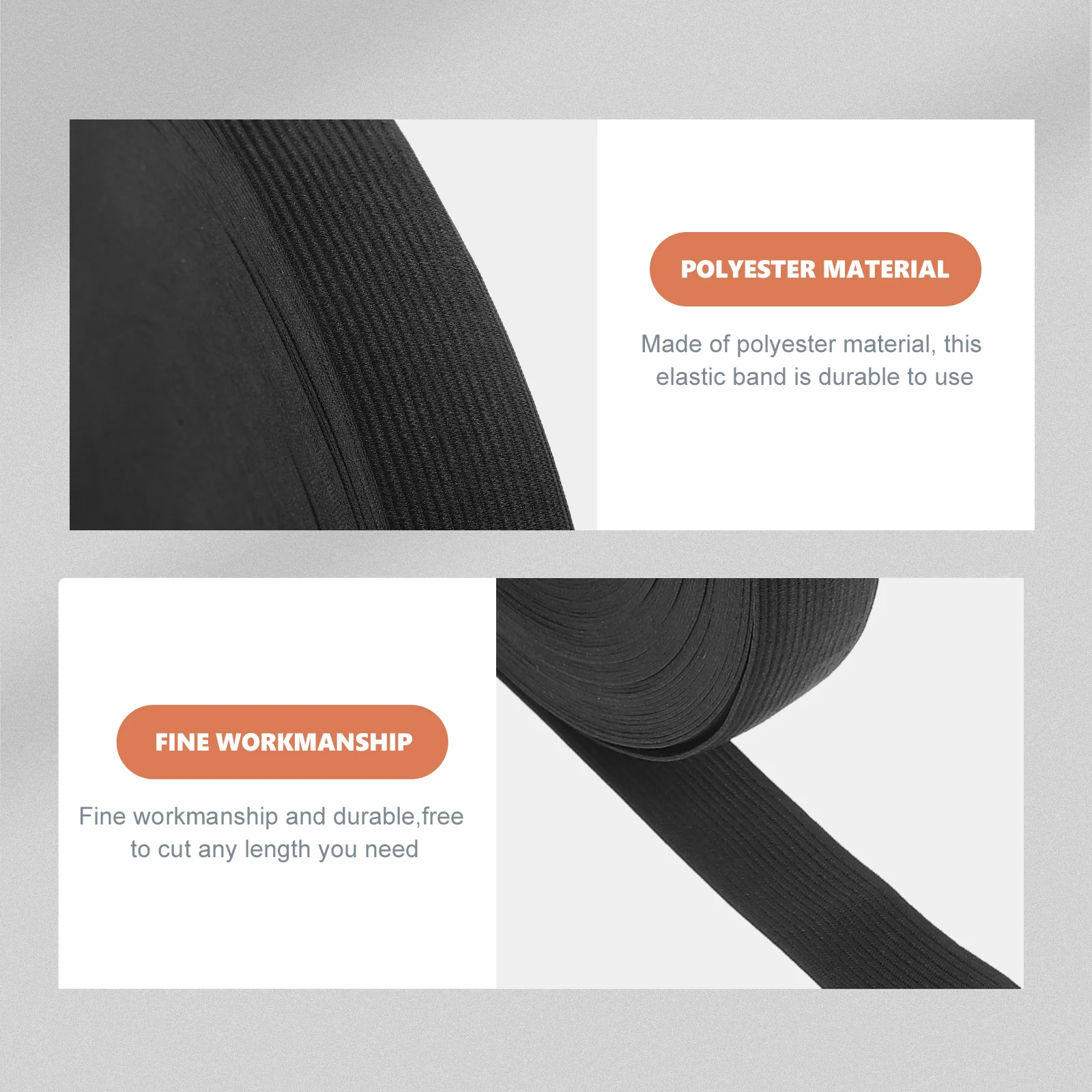 

1 Roll Sewing Elastic Band Stretch Knit Flat Elastic for DIY Clothing Cuffs Trousers Waist Supplies Crafting Costume