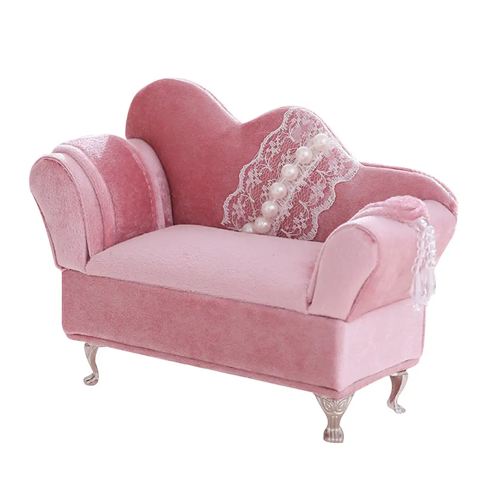 

Шкатулка для украшений в форме дивана с жемчужным кружевом, мини-органайзер для колец и серег, футляр для хранения, коробка для мелочей