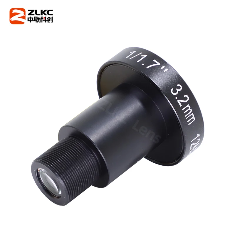 ZLKC 3.2mm Fisheye Lens 1/1.7 Inch 4K 12MP CCTV Parts M12 Mount Lens 12Megapixel for IMX226/IMX178 Sensor for Industrial Cameras