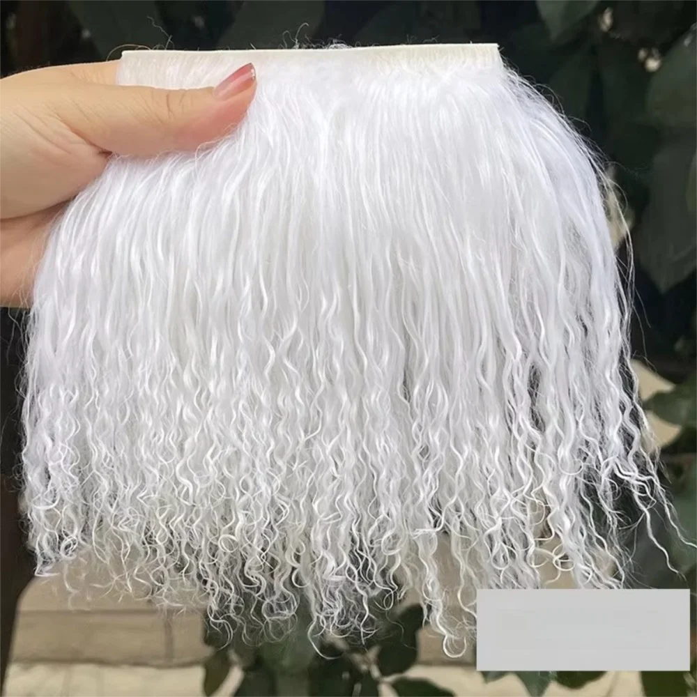 Mongolia Fur Sheepskin Wool Extensions Curly Texture Hair Row Curly Hair Extensions Durable BJD Dolls Wigs Doll Toy Accessories