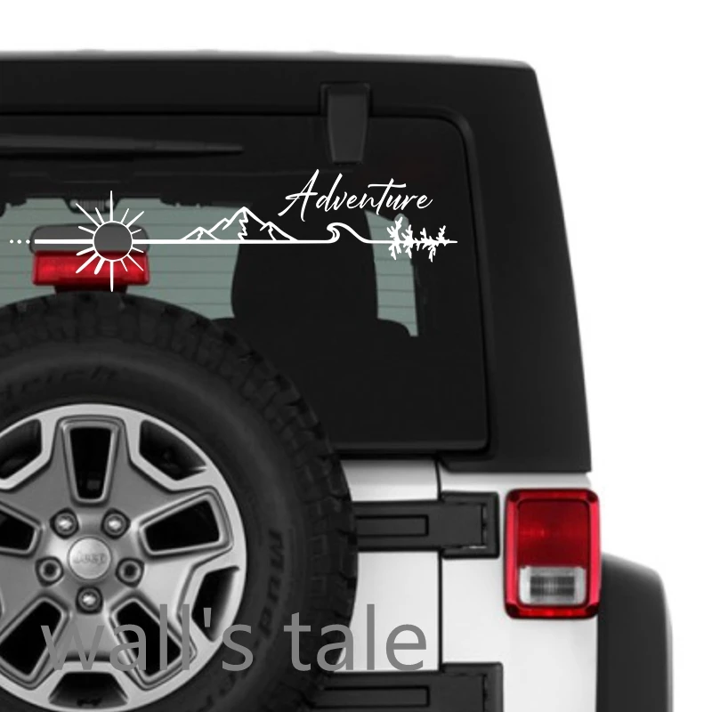 Camping Outdoors Adventure Vinyl Sticker Camper Van SUV Decoration Decals Car Window Door Vinyl Decals Decor