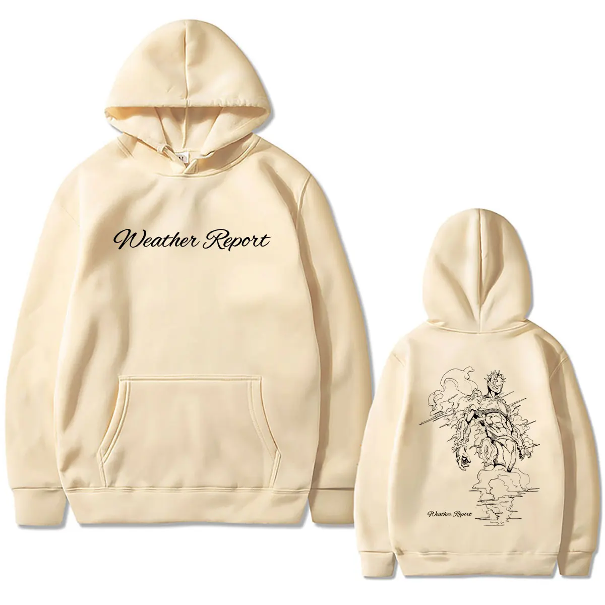 

Anime Jojo Bizarre Adventure Print Hoodie Weather Report Graphic Sweatshirt Men Women Manga Fashion Oversized Pullover Hoodies